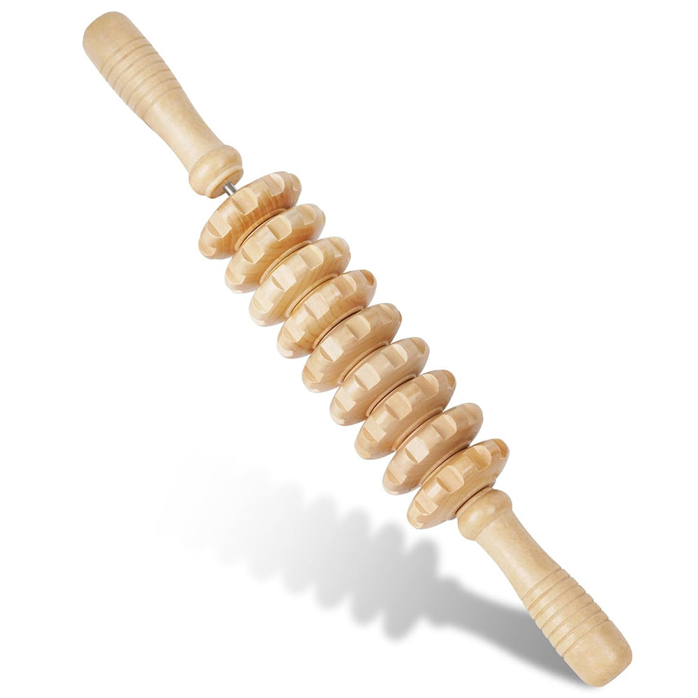 1PC Wood 9-wheel Massage Massa - Reflexology Foot Roller recension och pris