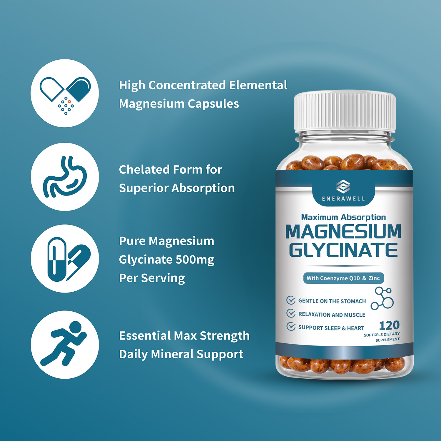 Magnesium Glycinate 500mg Nutr - Wellness Health Nutrition recension och pris