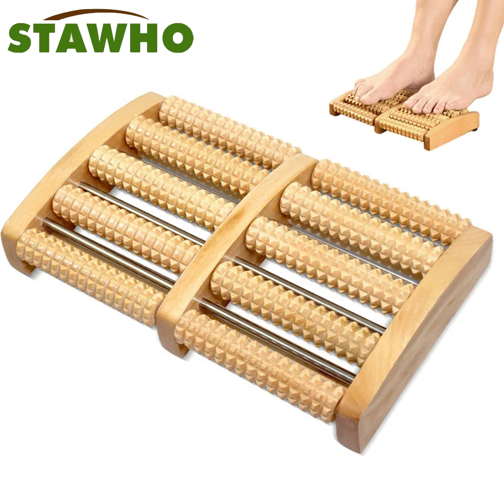 Wooden Foot Massage Roller Rel - Reflexology Foot Roller recension och pris