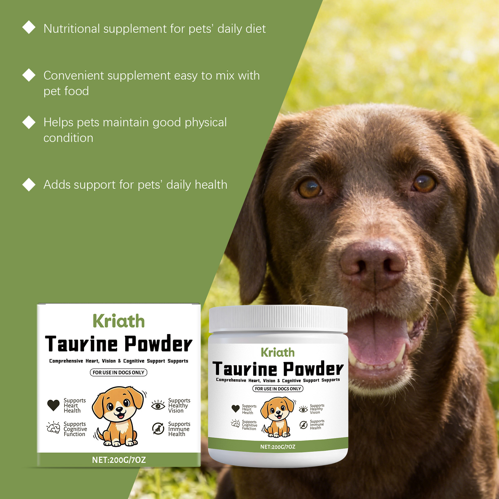 Dog Taurine Powder Easy-To-Mix - Wellness Health Nutrition recension och pris